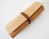 Roll Pencil Case/ Pen Case/ Handcrafted/ Unique/ Washable Paper/ Natural Color/ Student Gifts - PAPER HOLIC