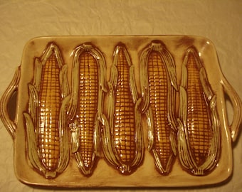 Serving Platter Embossed with Corn on the Cob