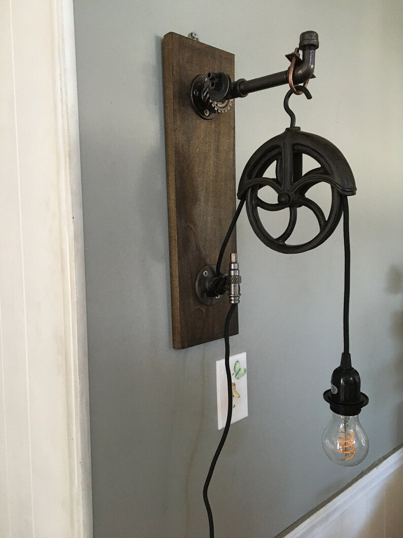 Rustic Barn Pulley Pendant Light Etsy