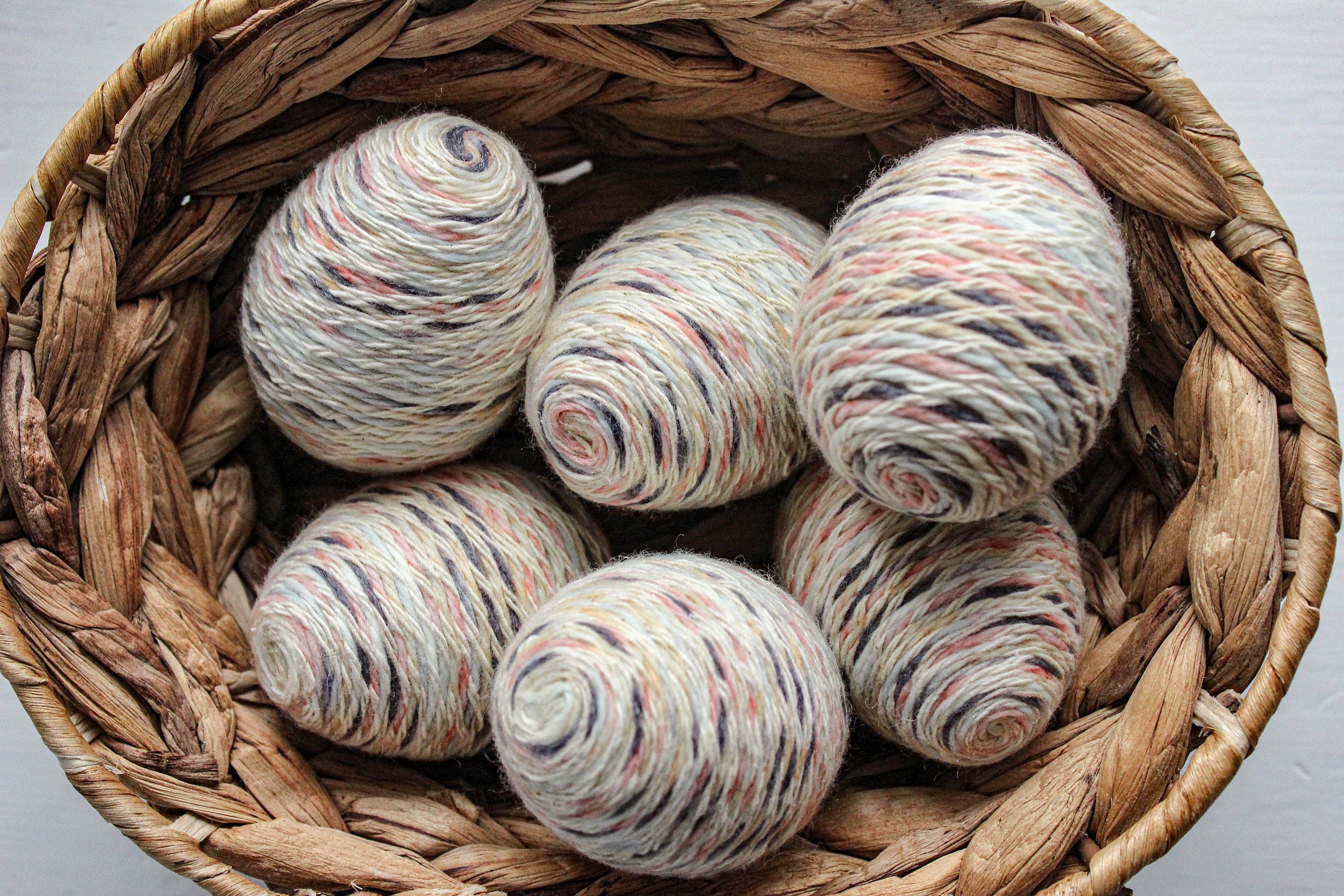 Easter Eggs Yarn Eggs Beige Muted Rainbow Reusable Easter Etsy