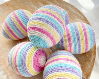 Easter Eggs, Yarn Eggs, Spring Pastels, Reusable Easter Eggs, Rainbow