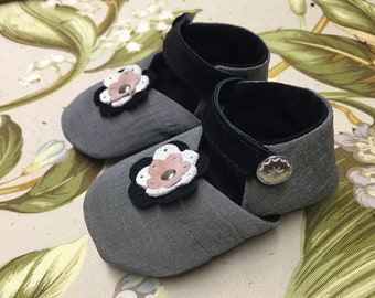 Silk, leather & cotton shoes! Soft, comfortable and flexible with room for growth! Silk is very high quality, and hand dyed