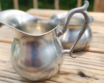 Vintage Henry Ford Museum Dearborn MI. Woodbury Pewter Sugar Bowl & Creamer Set