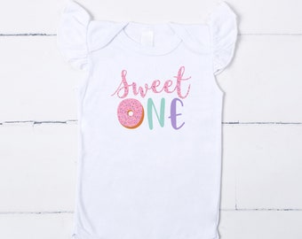 Personalized Sweet one outfit, sweet one birthday, 1st birthday outfit, sleeveless, flutter sleeve