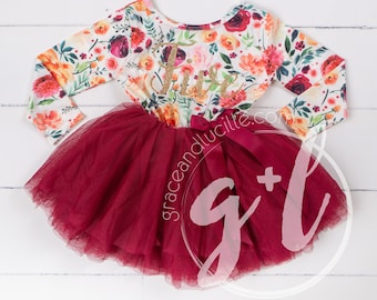 Fifth Birthday outfit girl, fall floral outfit, fifth birthday outfit, fall birthday outfit,  Floral dress, long sleeve