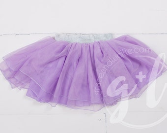 Purple and silver tutu, Birthday Tutu, full tutu, ballerina tutu, tutu with silver band and pearls