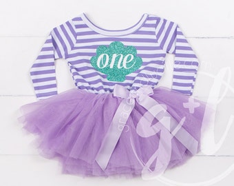 First Birthday Outfit Dress, Little mermaid birthday outfit, Mermaid First Birthday Outfit, Purple and aqua, Seashell outfit, Long sleeve