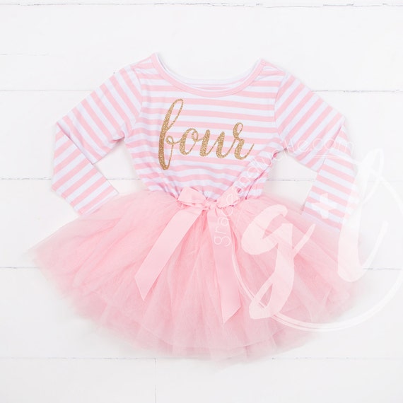 Fourth Birthday Outfit 4th Birthday Dress Long Sleeve Tutu | Etsy