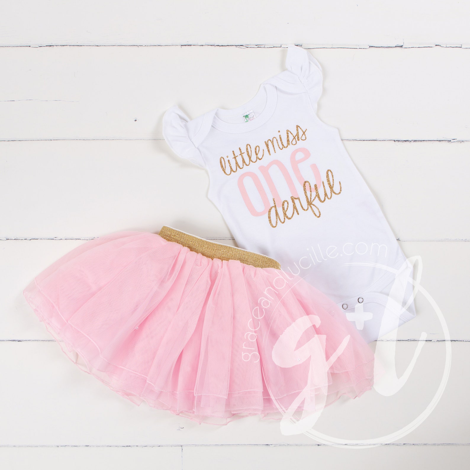 First Birthday Outfit Girl Pink and Gold Outfit Tutu Etsy