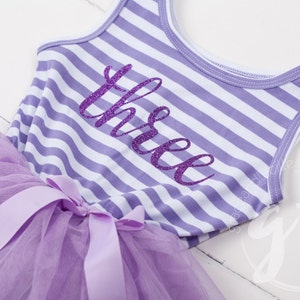 Third Birthday outfit, third birthday, purple tutu dress purple letters and purple tutu for girls or toddlers Sofia the first 3rd birthday image 2