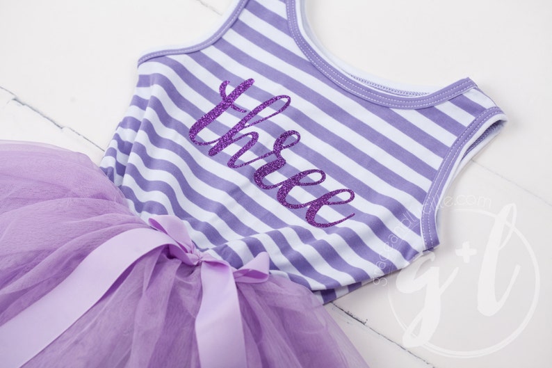 Third Birthday outfit, third birthday, purple tutu dress purple letters and purple tutu for girls or toddlers Sofia the first 3rd birthday image 2