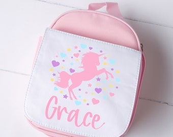 Custom Lunch bag for little girls, Unicorn lunch box, Custom lunch box, pink unicorn lunch box, back to school