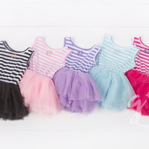 Third birthday outfit dress with silver letters and pink tutu for girls 3rd birthday image 3