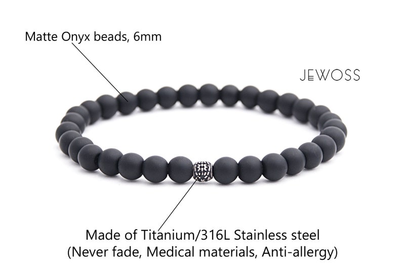 Men/'s blacknight bracelet Husband gift idea Graduation jewelry Matte Black minimalist bracelet High school grad gift 6mm