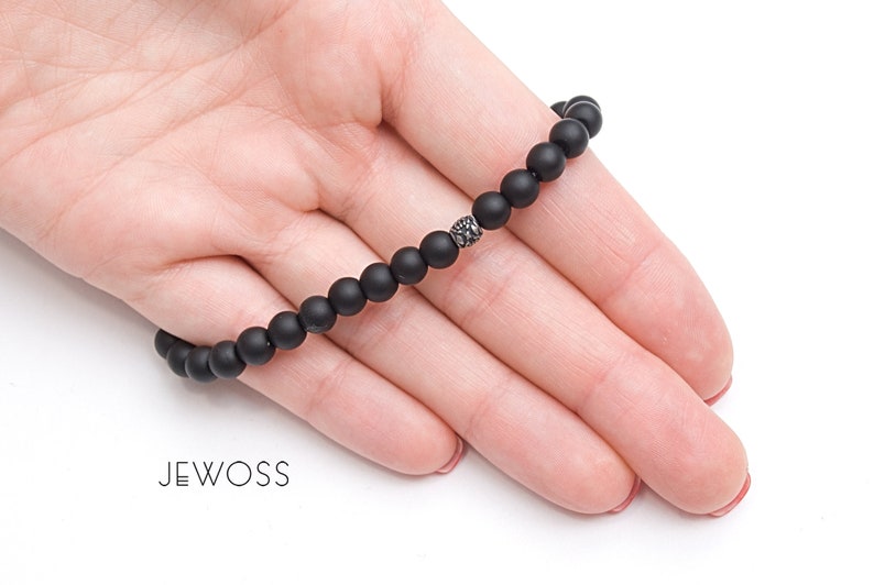 Men/'s blacknight bracelet Husband gift idea Graduation jewelry Matte Black minimalist bracelet High school grad gift 6mm