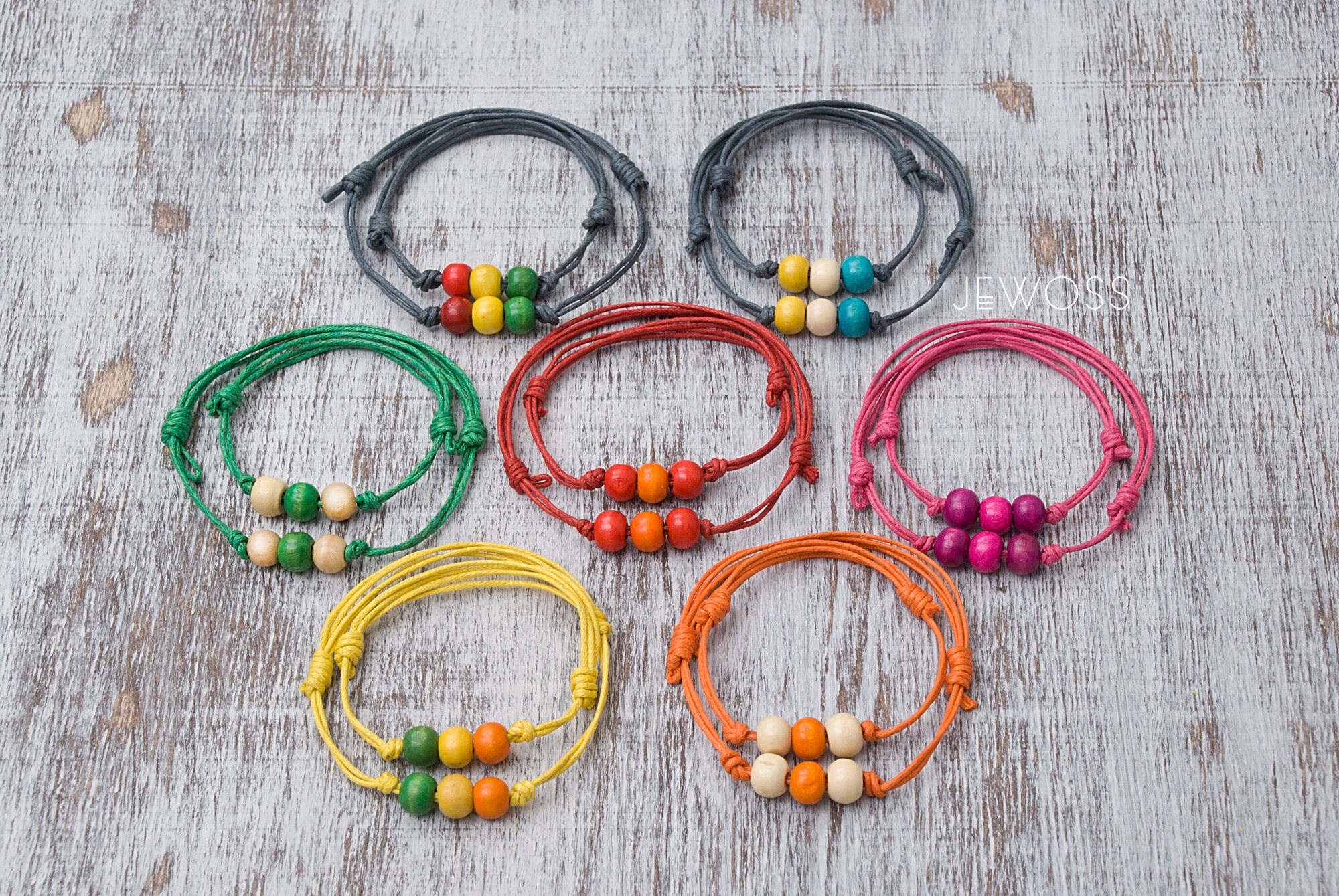 Mother daughter bracelets set Grey string bracelet Friendship Etsy