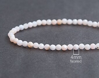 Tiny Pink Opal bracelet, Bridal bracelet gift, Calming energy jewelry gift for women, Girl anklet, Cancer birthstone / 4mm