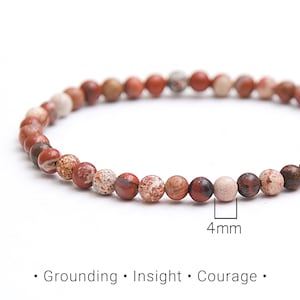 Red Jasper tiny bracelet. Tiny bracelet. Grounding energy bracelet. Scorpio birthstone. Simple red gems boho bracelet. Minimal jewelry / 4mm