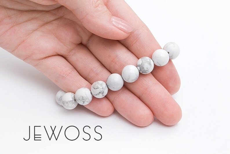 Black and White statement bracelets set Bridesmaid bracelet Howlite Lava Travelers gift Calming Boho stacked bracelets Courage stone