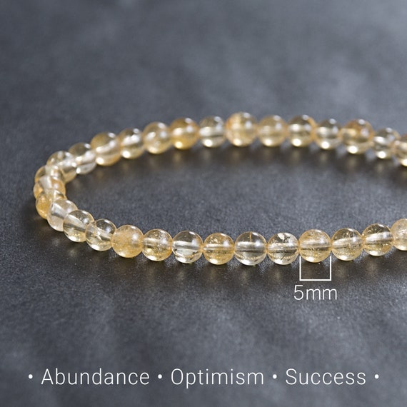 Happiness and Abundance energy Citrine bracelet, Yellow crystal jewelry, Scorpio birthstone / 5-6mm