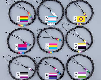 LGBT Rainbow bracelet and keychain set for Men and Women. Gay & Lesbian Bead Pride flag Bracelet. Bisexual Bi Transgender