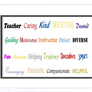 Teacher Word Card