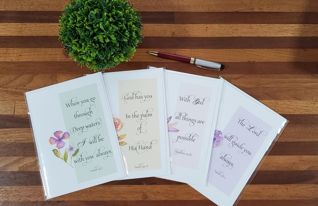 Watercolor Floral Bible Verse Cards: Inspirational Greeting Cards - Etsy