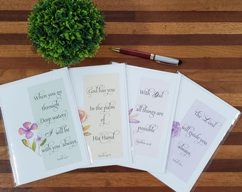 Bible Verse Cards |  Greeting Cards | Inspirational Cards | Watercolor Floral Cards