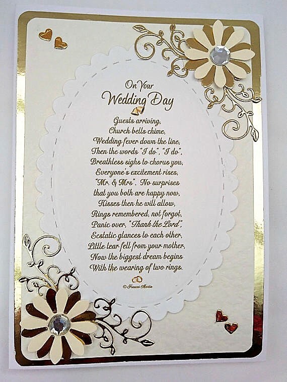 Scottish Tartan Wedding Card on Your Wedding Day Verse gold Cream Card Mr Mrs mrs mr and Mr mrs and Mrs Keepsake Poem congratulations Etsy