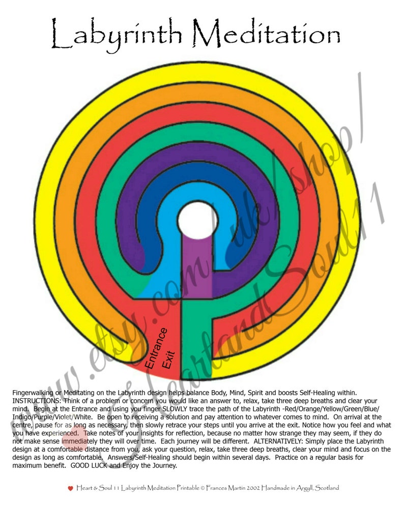 Printable Finger Labyrinth Home Management Printable Etsy
