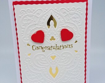 Handmade Embossed Congratulations Card, Wedding, Anniversary Handmade in Argyll Scotland