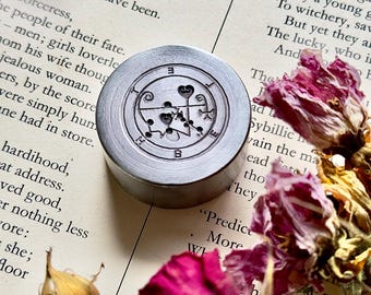 Liefdeszegel, magisch symbool, amuletstalen afdrukstempel