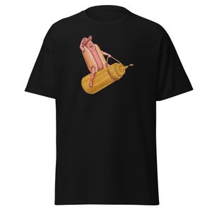 Yee-Hawt-Dawg — Hot dog sur une bouteille de moutarde — T-shirt classique unisexe — 100 % coton
