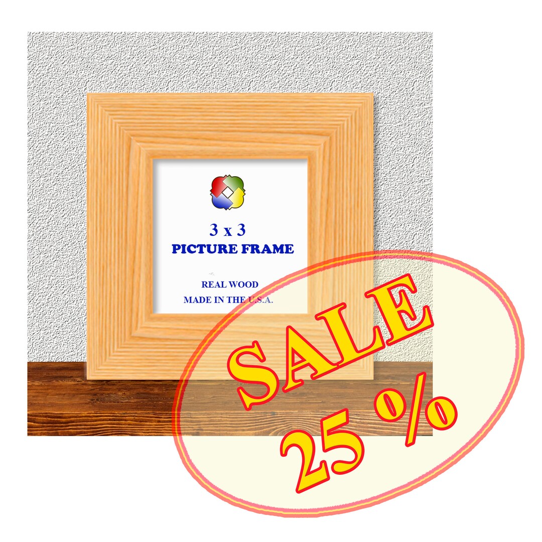 SALE 3x3 Frame Picture Frame 3x3 Unfinished Wood Frame 3x3 Etsy