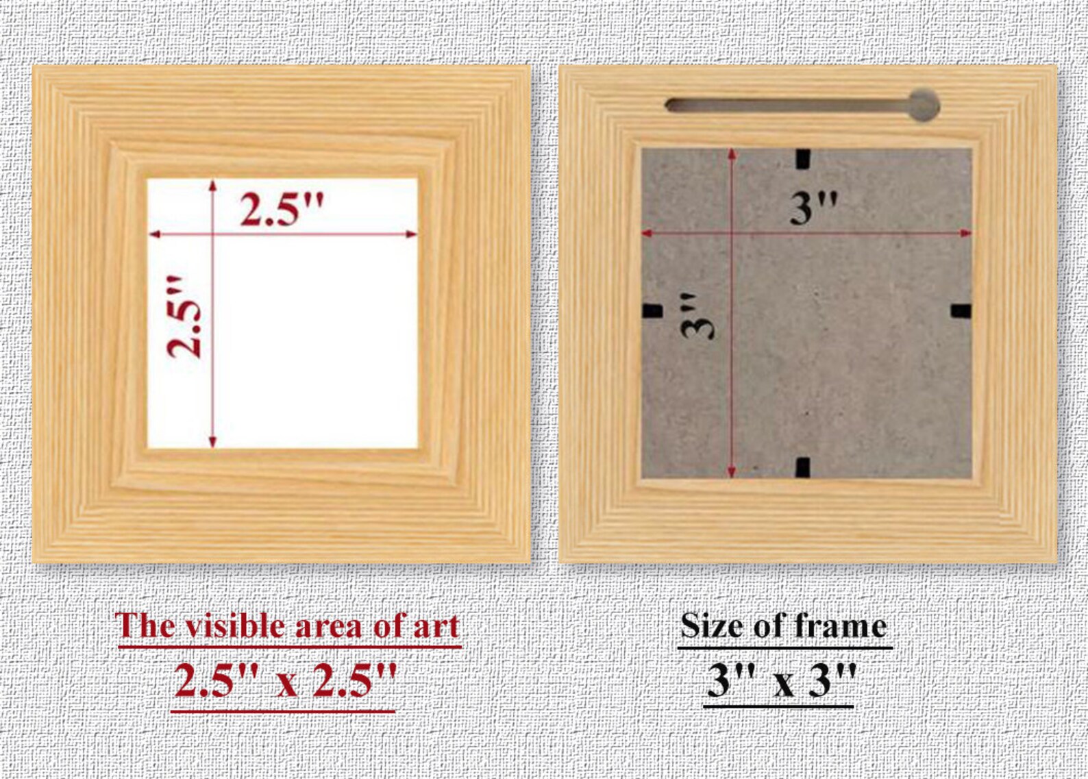 3x3 Frame Picture Frame 3x3 Unfinished Wood Frame 3x3 Pine Etsy