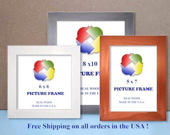 Wooden Picture Frame – Custom Sizes – Glass or No Glass – Home Decor