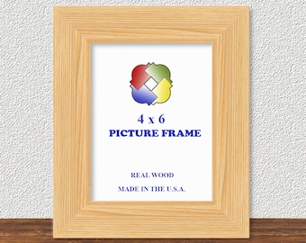 Picture Frame 4x6 – Unfinished Wood – Natural Rustic Display – Ready to Hang – No Glass