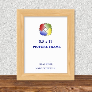 8,5 x 11 onafgewerkte houten lijst – natuurlijke document- of fotolijst met glazen of mdf achterkant – rustieke handgemaakte verticale wandlijst
