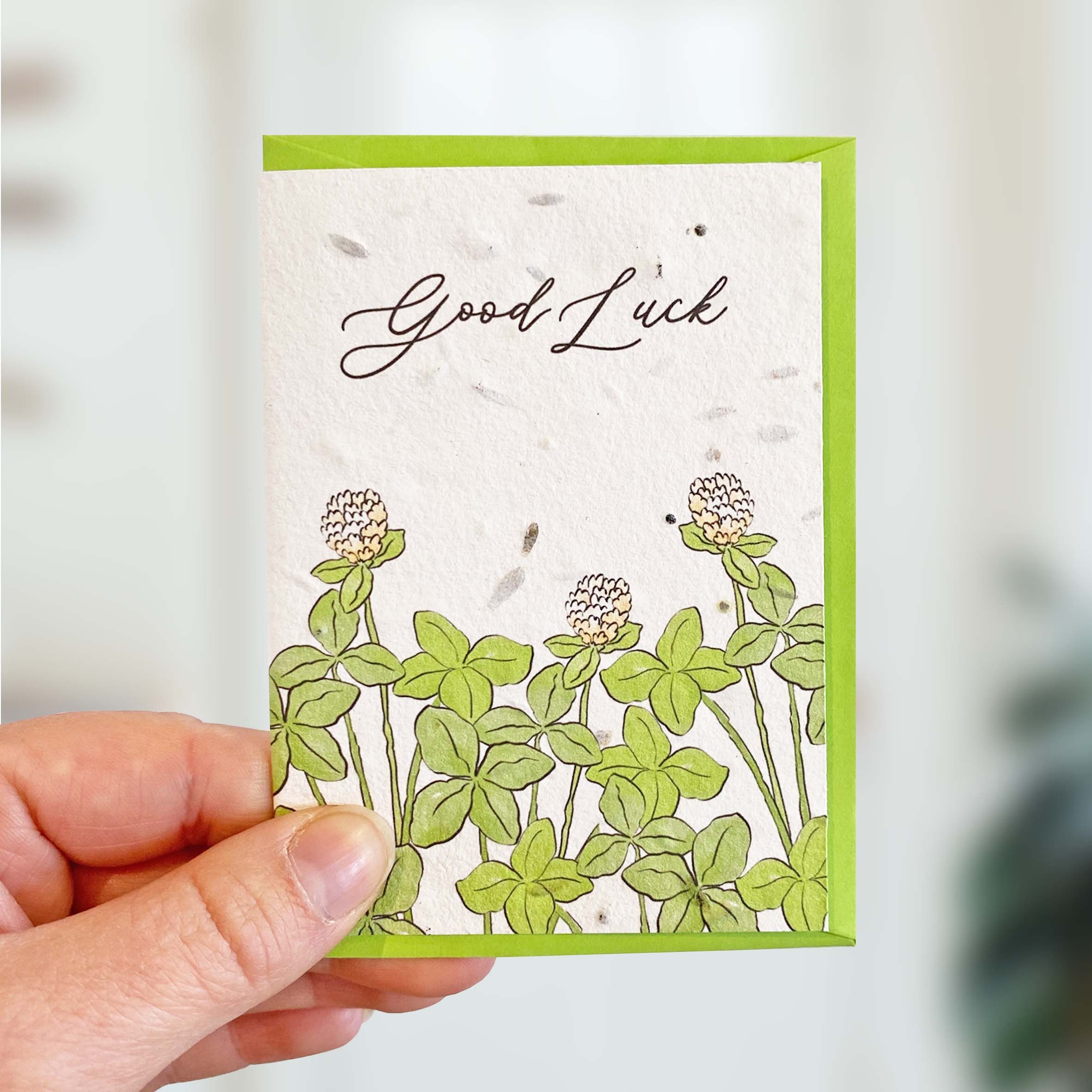 Good Luck Seed Card Plantable Card Greetings Card Seed Etsy