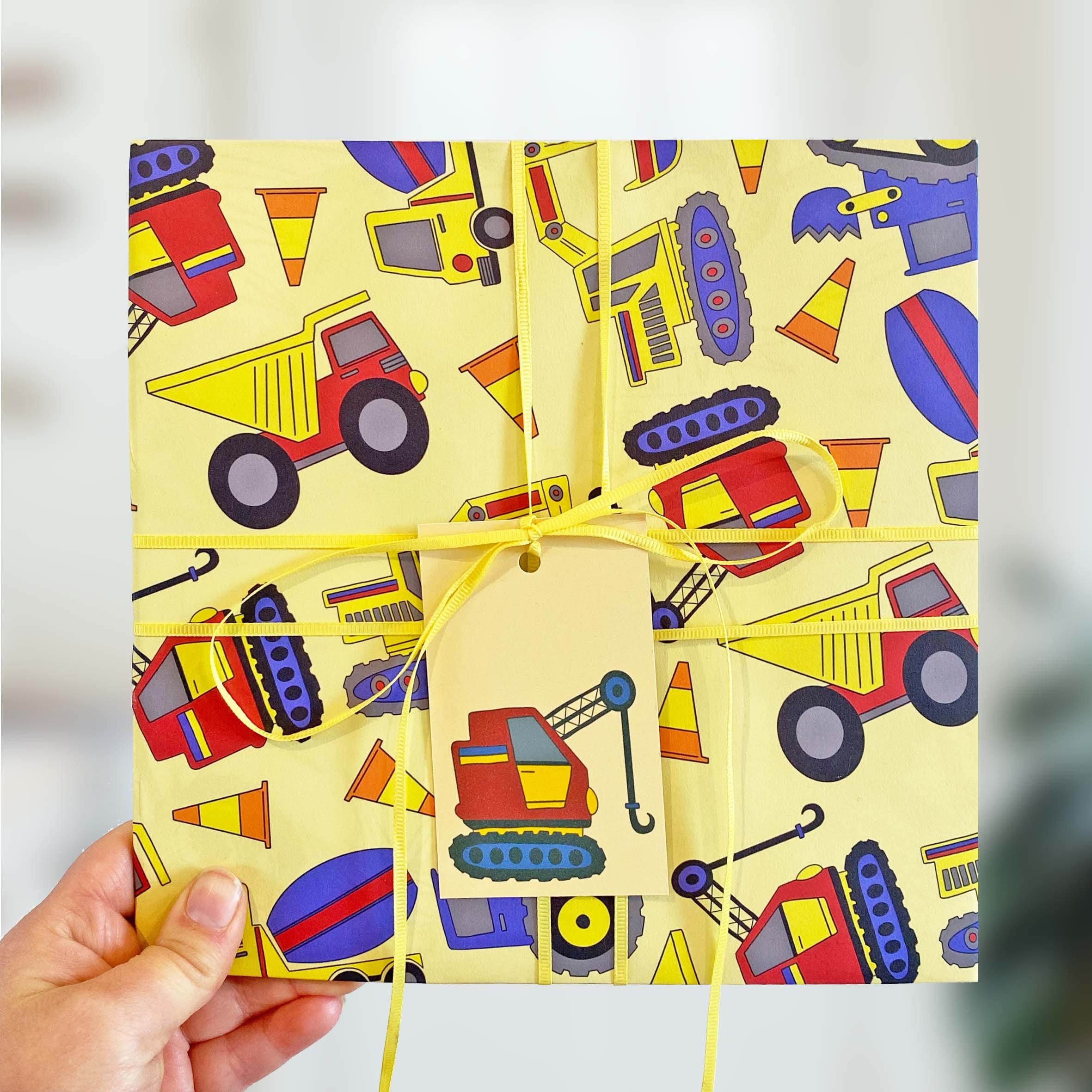 Digger Wrapping Paper and Gift Tags 