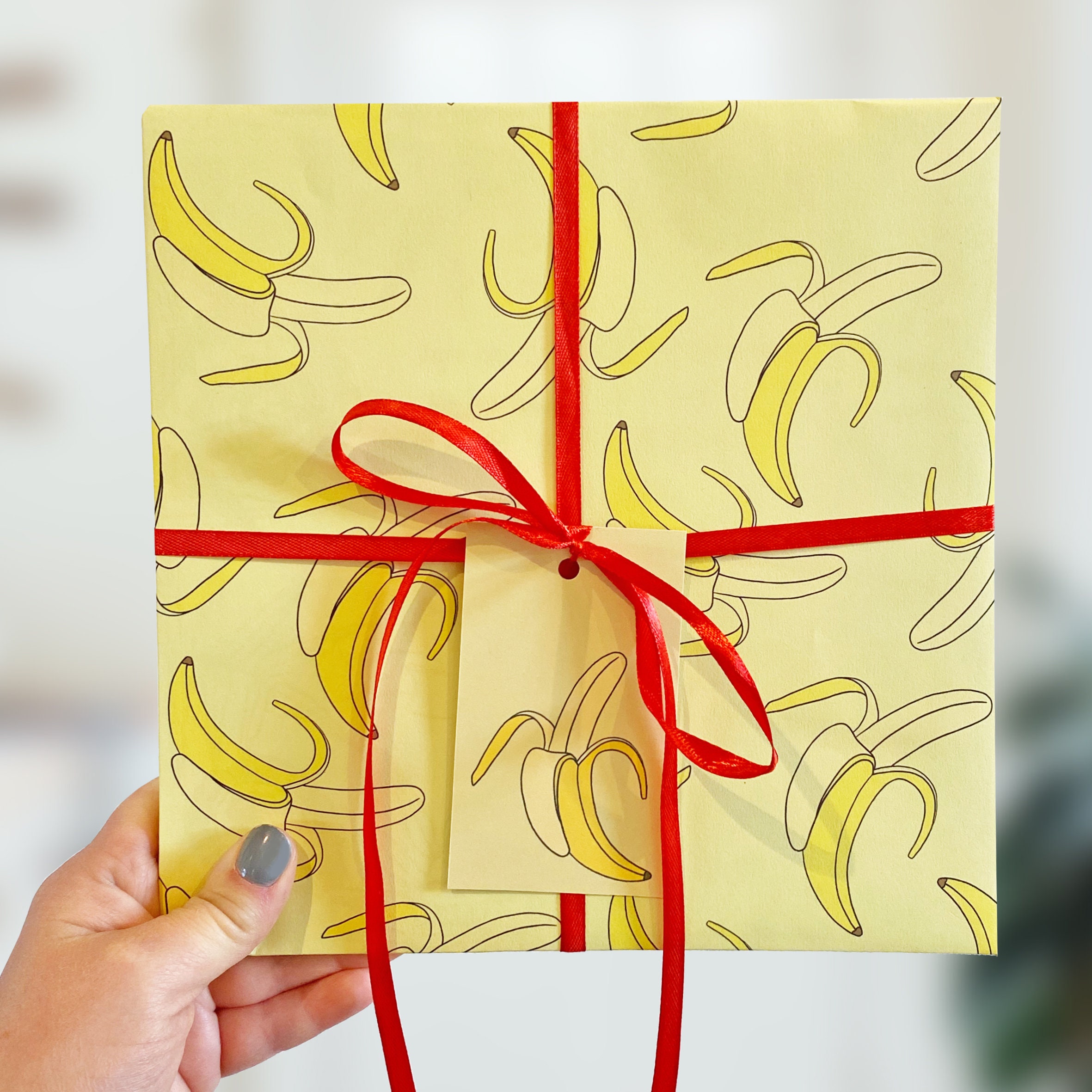 Banana Wrapping Paper and Gift Tags Etsy Israel