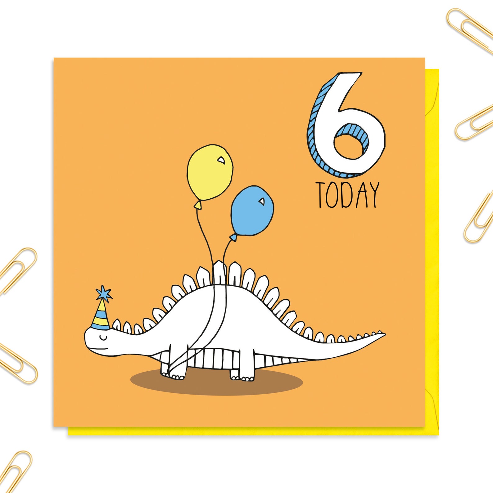 Age Six Dinosaur Birthday Card Age 6 Card 6th Birthday Etsy