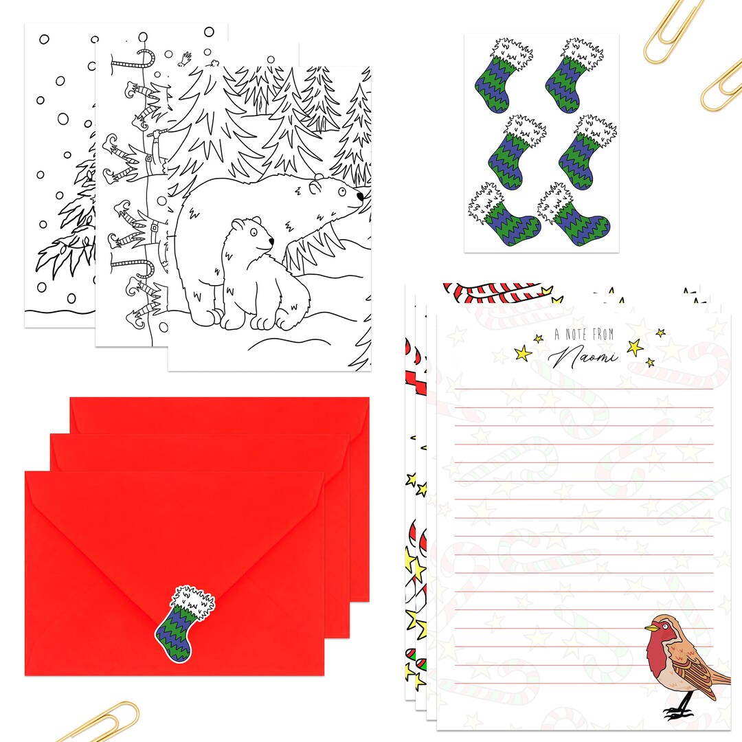 Christmas Letter Writing Set Letter Writing Stationery Etsy