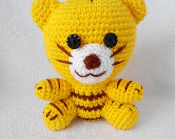 Tiger Crochet  Toy gift Crochet yellow tiger Toy Knitted animals Crochet amigurumi tiger Toy for Kids UA