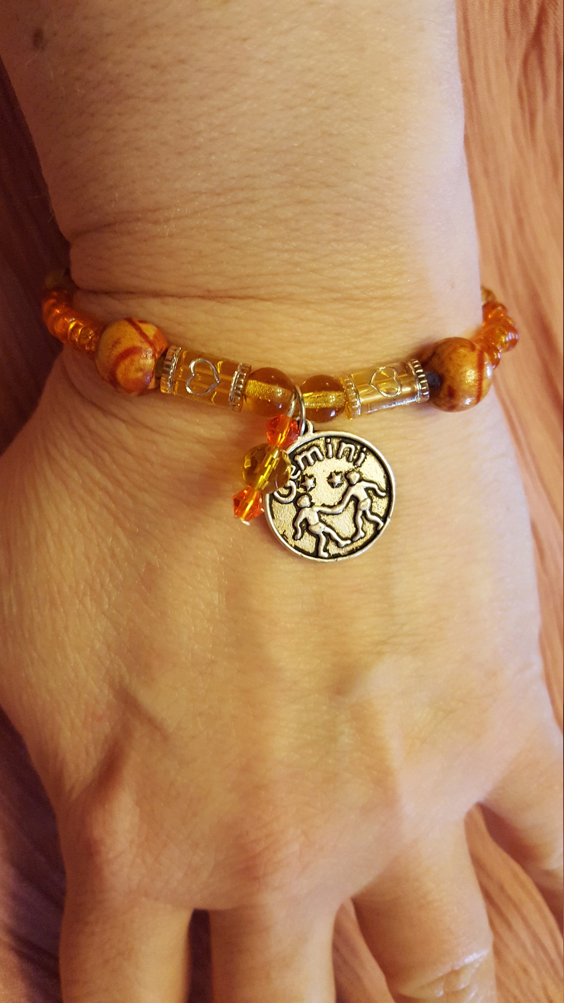Gemini Zodiac Stretchy Bracelet Etsy France