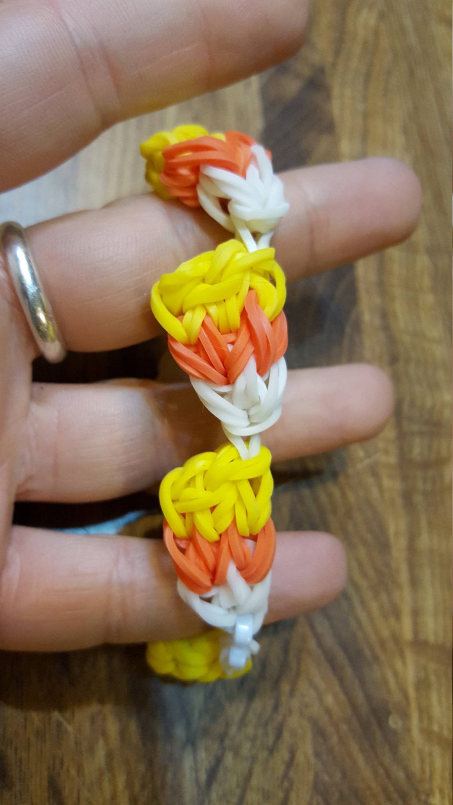 Rainbow Loom Candy Corn Stretchy Bracelet Etsy
