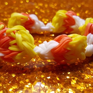 Rainbow Loom Halloween Candy Corn Stretchy Bracelet