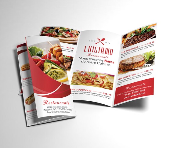 Menu Brochure Design For Restaurants Brochure Design For Etsy