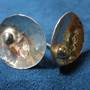 Kreis Gehämmert Silber Ohrring