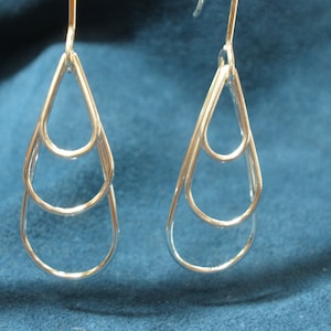 Sterling Silver Nested Teardrop Hoop Earrings